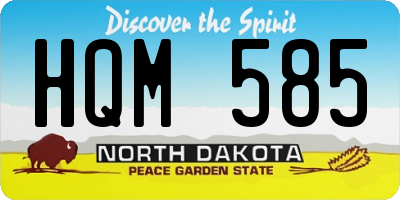 ND license plate HQM585