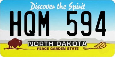 ND license plate HQM594