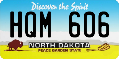 ND license plate HQM606