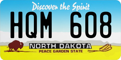 ND license plate HQM608
