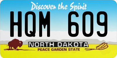 ND license plate HQM609