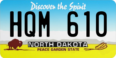 ND license plate HQM610