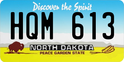 ND license plate HQM613