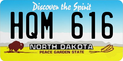 ND license plate HQM616