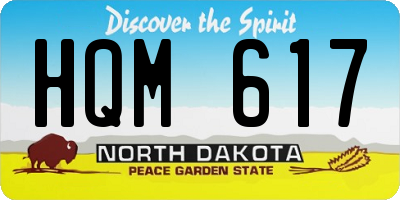 ND license plate HQM617