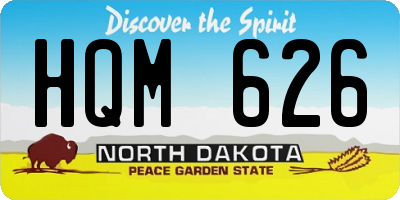 ND license plate HQM626