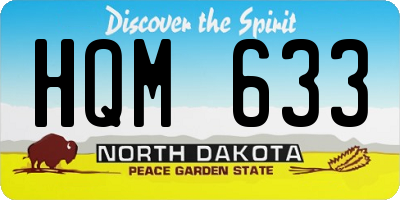 ND license plate HQM633