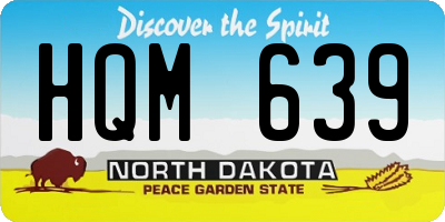 ND license plate HQM639