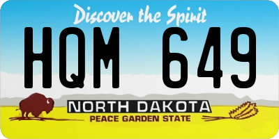 ND license plate HQM649