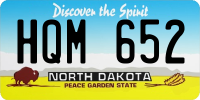 ND license plate HQM652