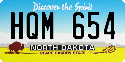 ND license plate HQM654