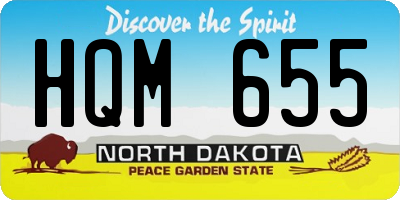 ND license plate HQM655