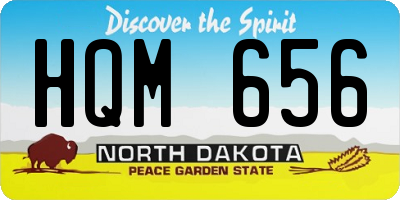ND license plate HQM656
