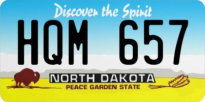 ND license plate HQM657