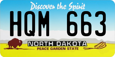 ND license plate HQM663