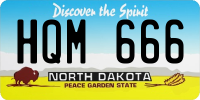 ND license plate HQM666