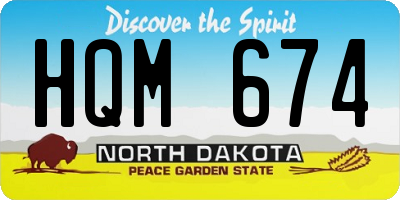 ND license plate HQM674