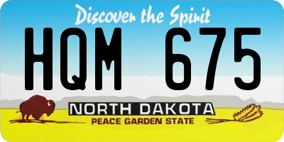 ND license plate HQM675