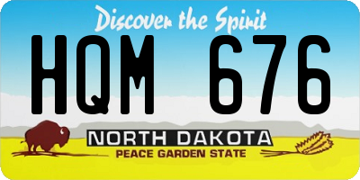 ND license plate HQM676