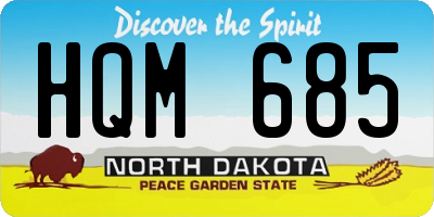 ND license plate HQM685