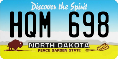 ND license plate HQM698