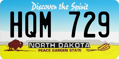 ND license plate HQM729
