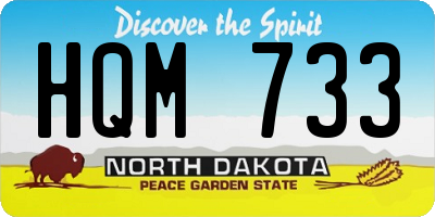 ND license plate HQM733