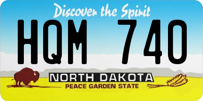 ND license plate HQM740