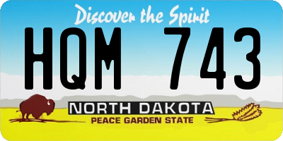 ND license plate HQM743