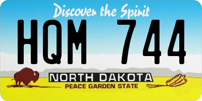 ND license plate HQM744