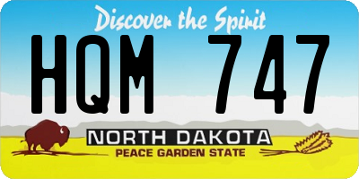 ND license plate HQM747