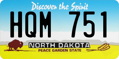 ND license plate HQM751