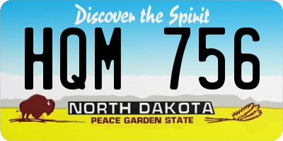 ND license plate HQM756
