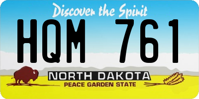 ND license plate HQM761