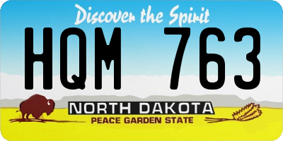 ND license plate HQM763