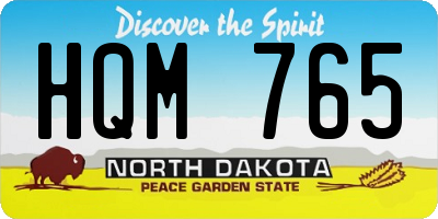 ND license plate HQM765