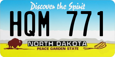 ND license plate HQM771