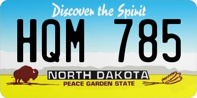 ND license plate HQM785