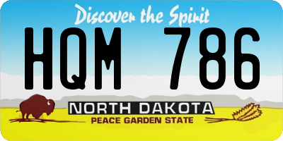 ND license plate HQM786