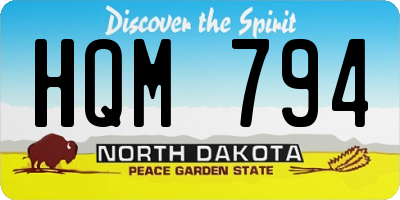 ND license plate HQM794