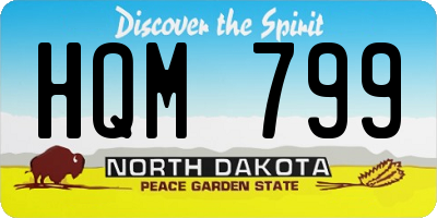 ND license plate HQM799