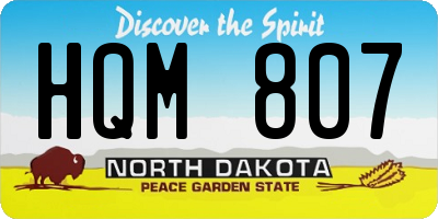 ND license plate HQM807