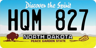 ND license plate HQM827