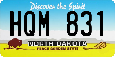 ND license plate HQM831
