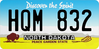 ND license plate HQM832