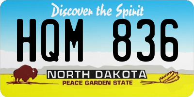 ND license plate HQM836