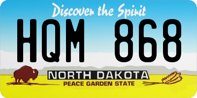 ND license plate HQM868
