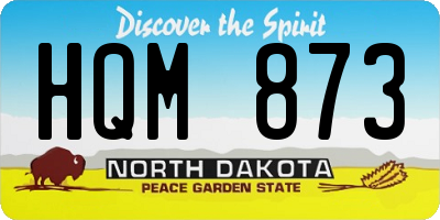 ND license plate HQM873