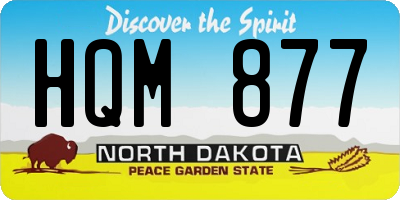 ND license plate HQM877