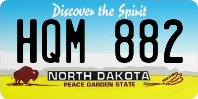 ND license plate HQM882